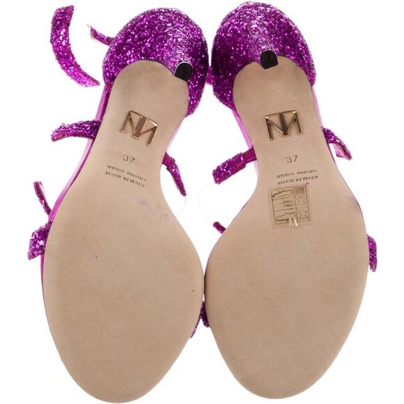 Tamara Mellon Purple Glitter Frontline Shoes - Picture 5 of 9